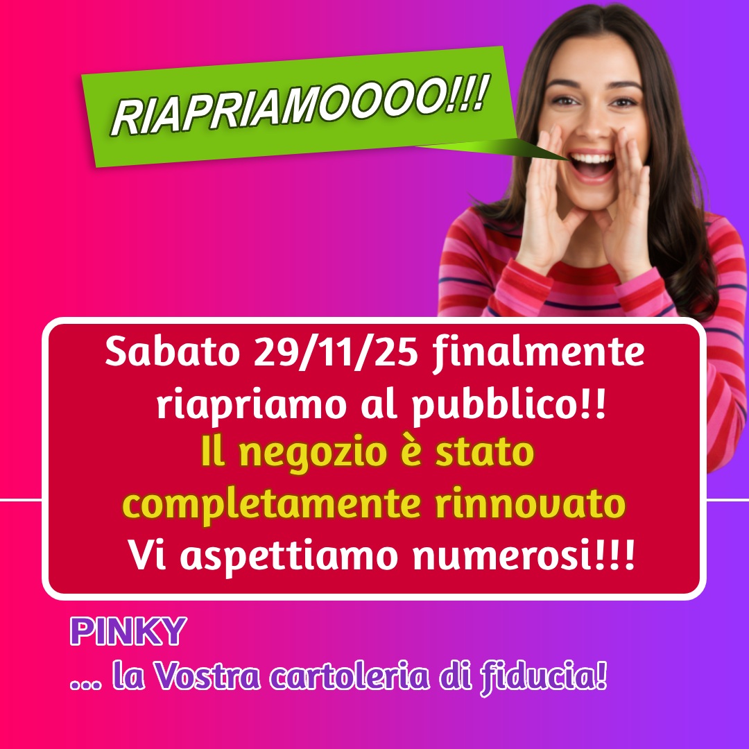 Cartoleria Pinky - Finalmente riapriamooo!